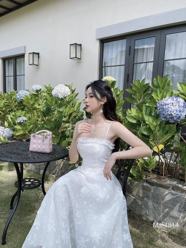 ĐẦM MAXI 2 DÂY REN HOA