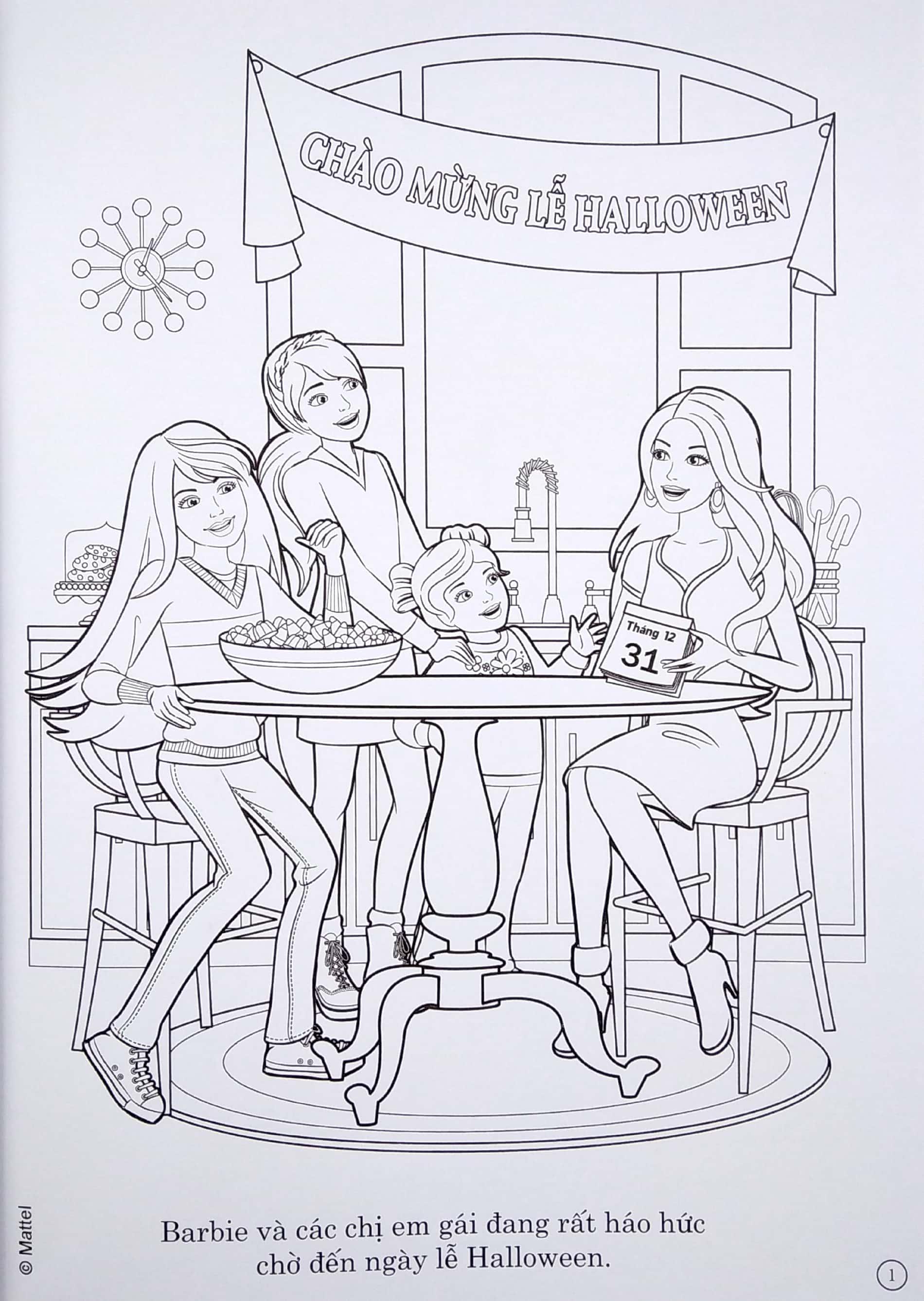 Bộ Sách Tô Màu Khổ Lớn Berbie - 50 Đề Can Bóc Dán Đề Can (Bộ 3 Cuốn)