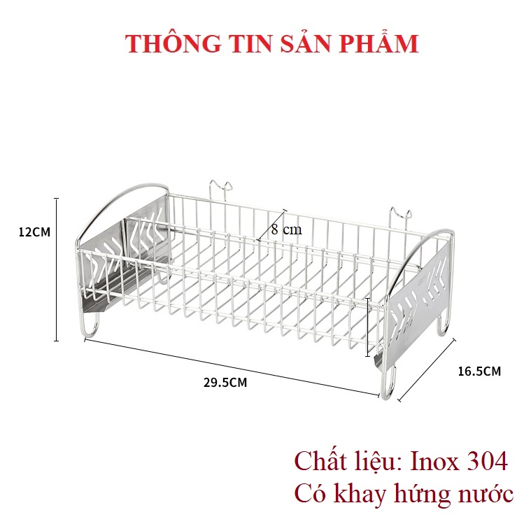 Khay để đồ Nhà Bếp Đặt Bàn 2 Ngăn Inox SUS 304- Khay đựng Đũa Muỗng Chống Han Gỉ