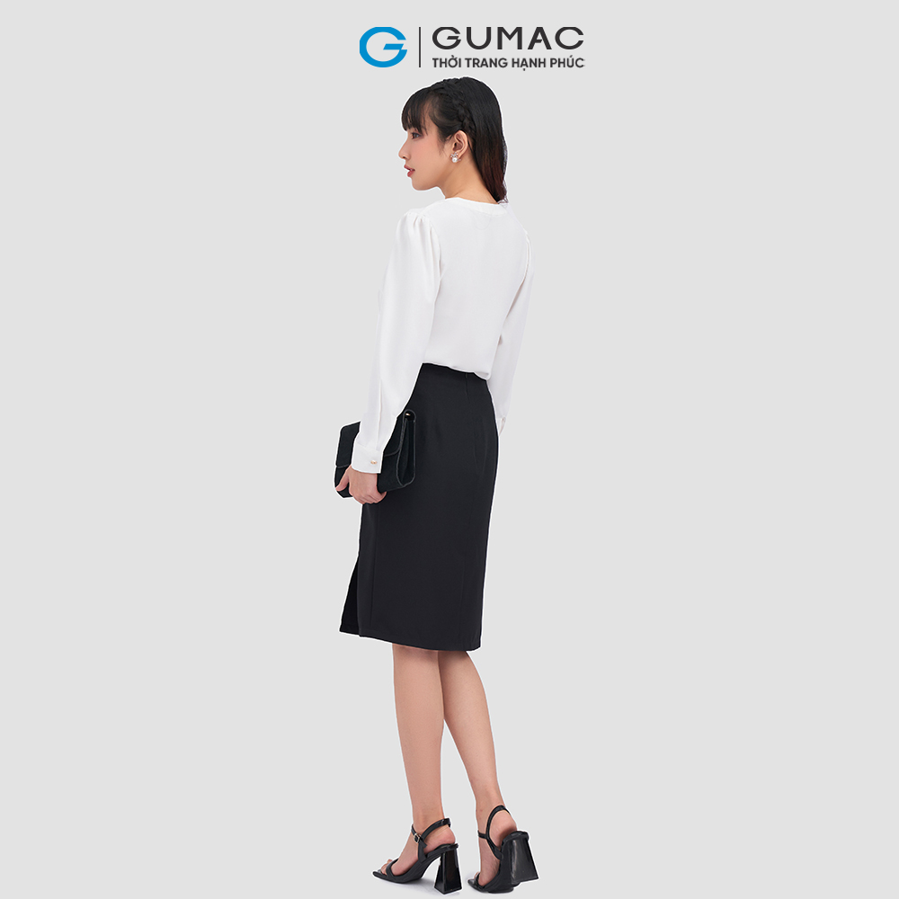 Áo cổ tròn GUMAC AC12041 phối bèo nữ tính