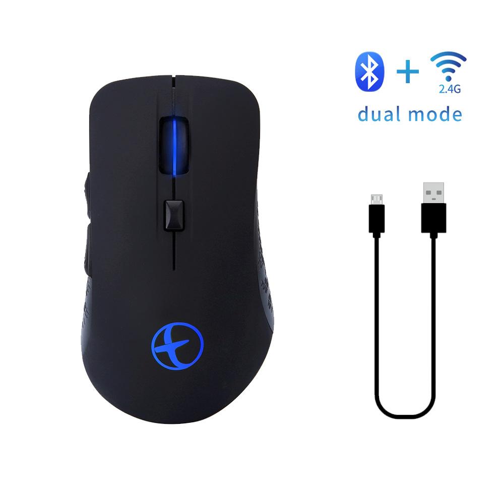Chuột Không Dây Bluetooth 5.0 Và 2.4G Hai Chế Độ Sạc Clorful Lighing Chuột Cho Game 1600DPI Mause Cho Mac máy Tính Laptop