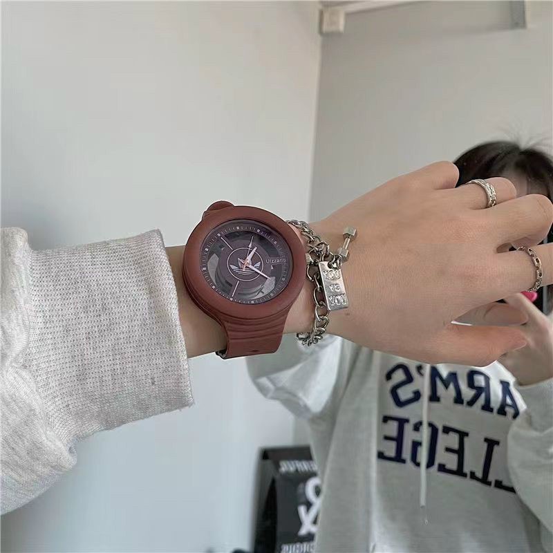 Đồng hô thời trang nam nữ mặt tròn Inschic DSDH98 chống nước sinh hoạt nhẹ dây nhựa dành cho học sinh cấp 2 sinh viên - Đồng hồ cặp đôi nam nữ chống nước giá rẻ