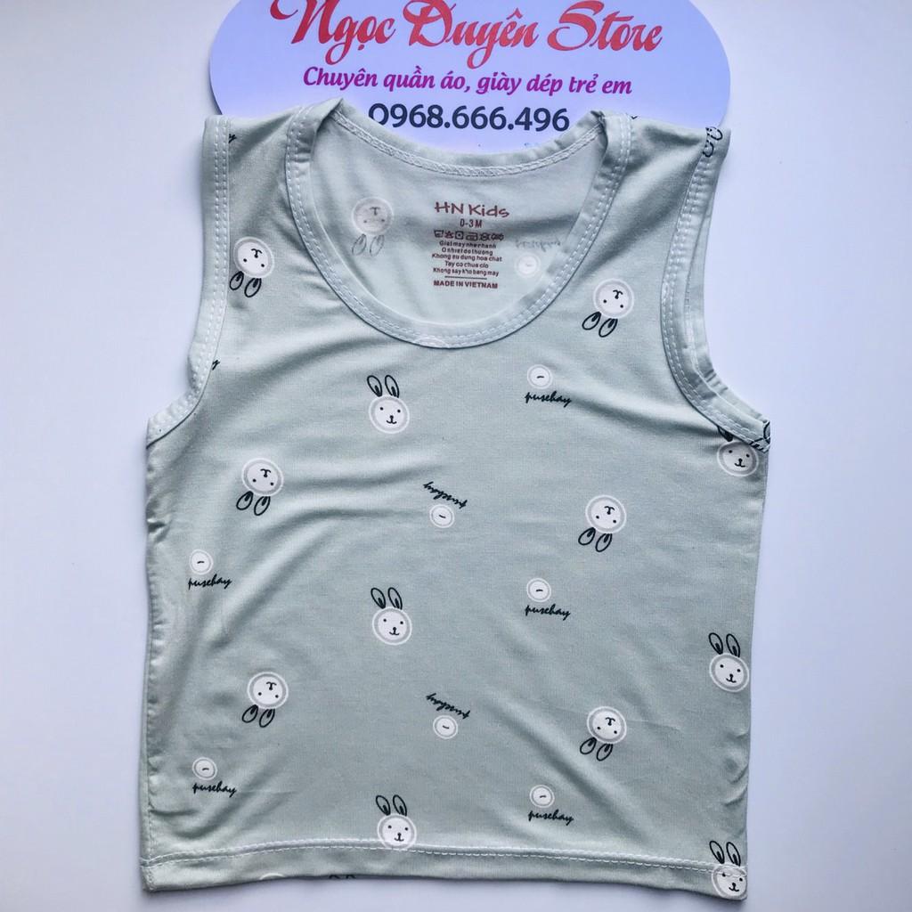 Áo ba lỗ pettit thun lạnh KWOO họa tiết yêu cho bé trai ,bé gái 6-14kg
