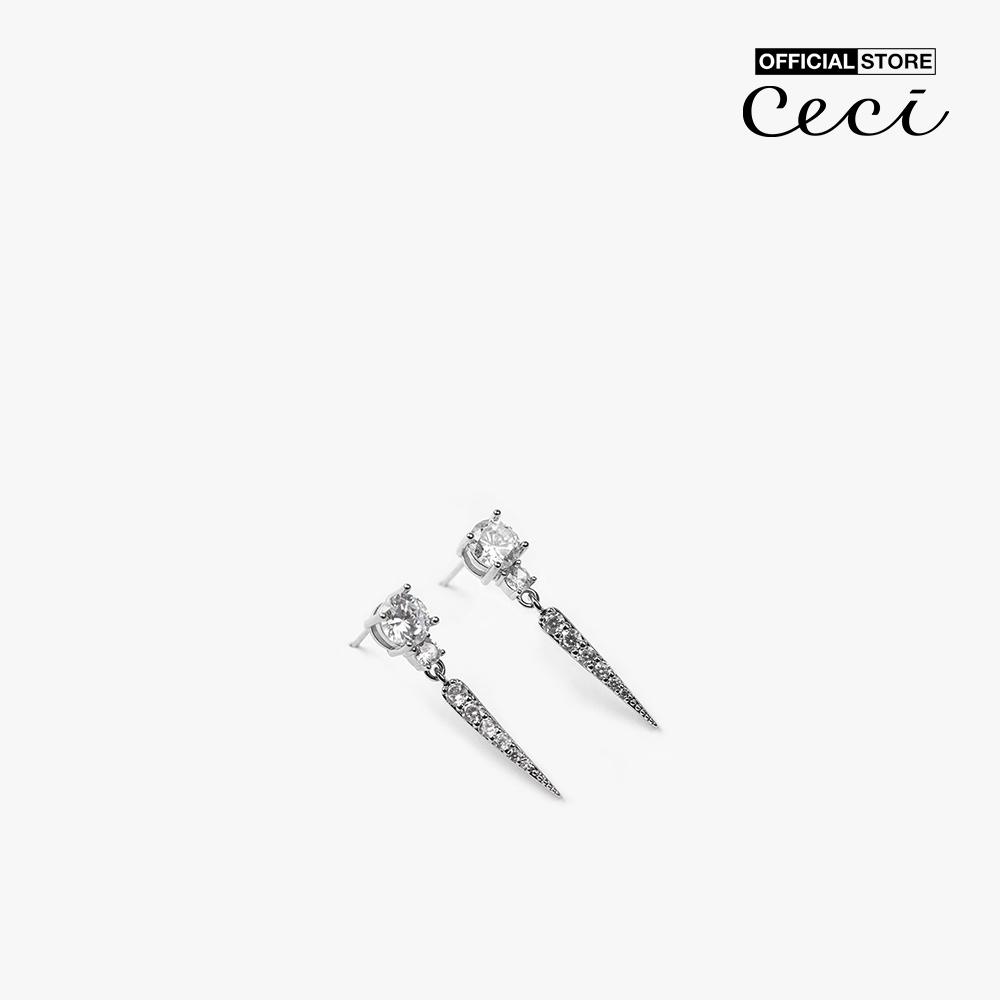 CECI - Khuyên tai nữ hình chóp nhọn đính đá sang trọng CC1-02000142-07