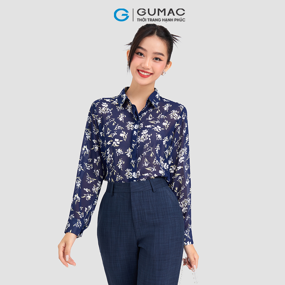 Áo sơ mi họa tiết GUMAC AD03027