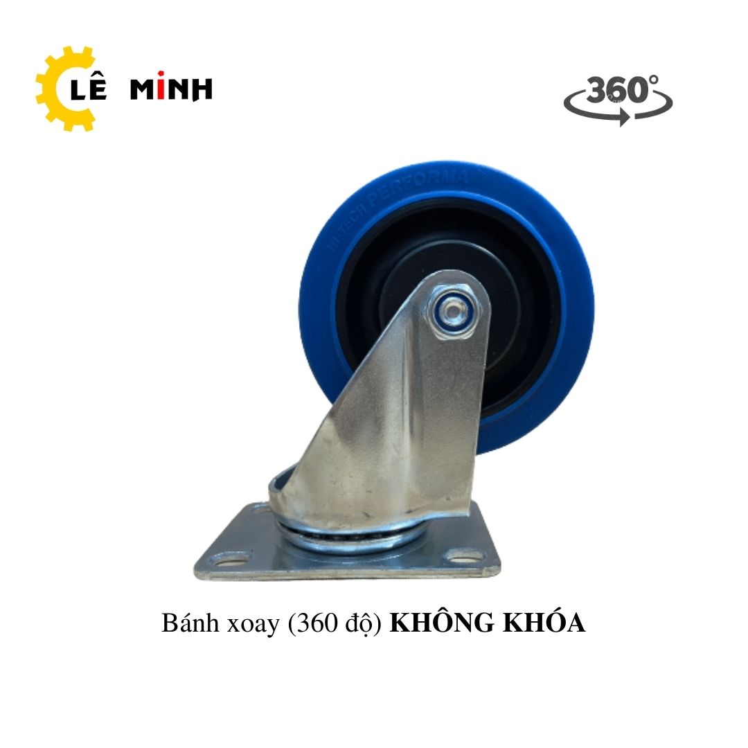 Bánh xe TPR xanh 10cm (Mâm nhựa) - Tải trọng 70Kg/1 Bánh