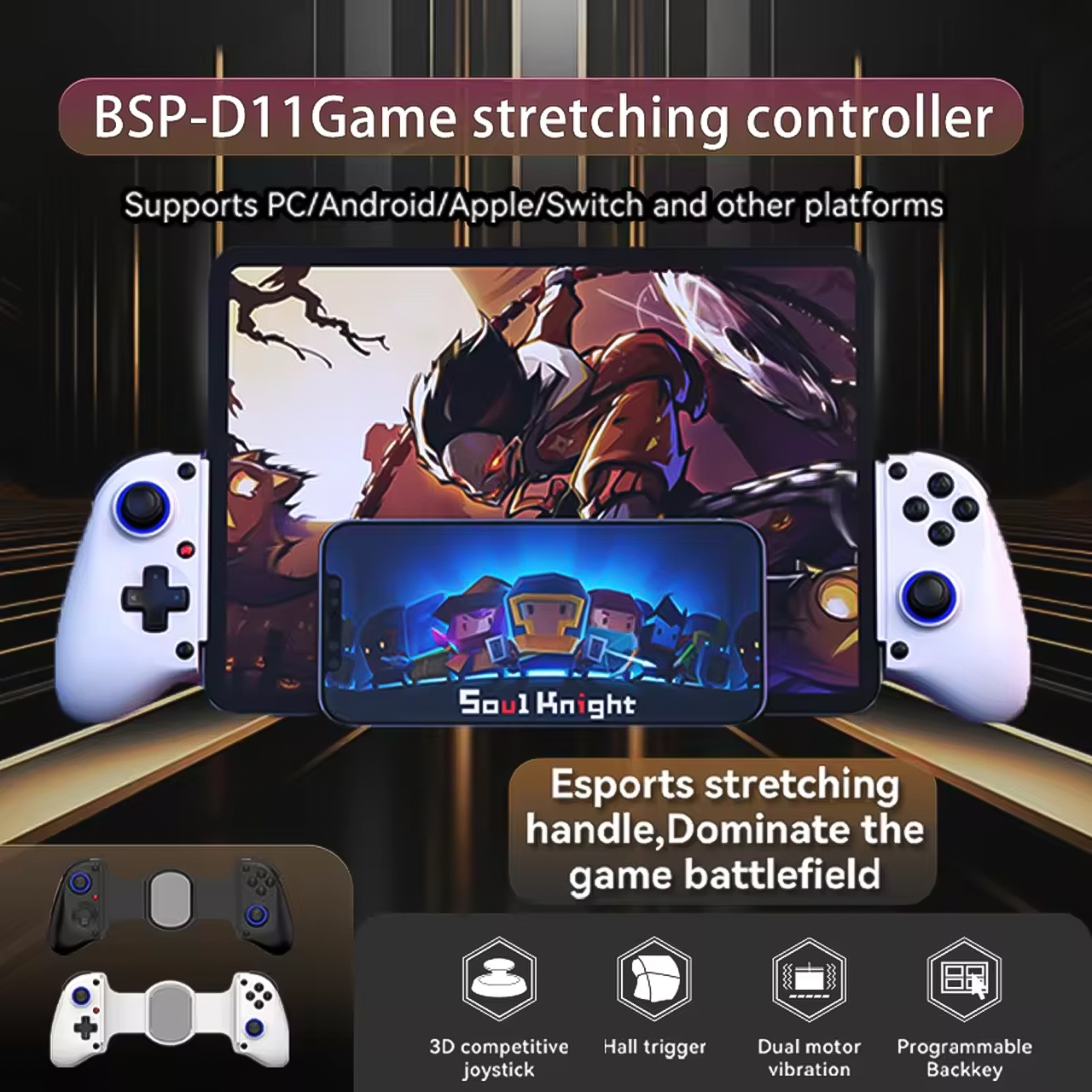 Tay Cầm Chơi Game Vinetteam BSP-D11 / D11S Hỗ Trợ Đa Nền Tảng Điện Thoại ANDROID / IOS / PC / Switch / Máy tính bảng - hàng chính hãng