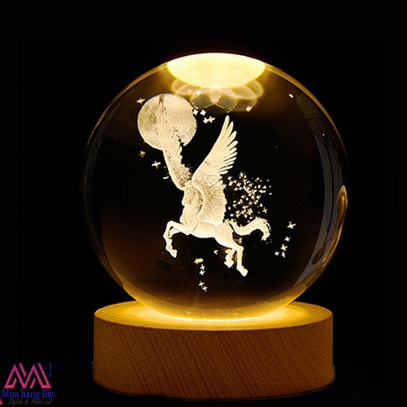Bộ Quà Tặng Quả Cầu Pha Lê 3D LED KỲ LÂN