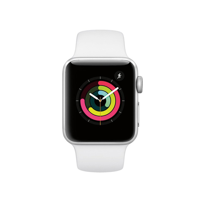 Apple Watch Series 3 GPS Sport Band (Viền Nhôm, Dây Cao Su) - Silver