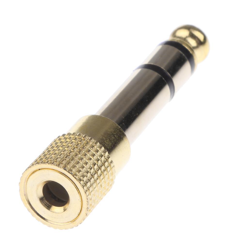 6.35mm Stereo Plug to 3.5mm  Stereo   Adaptor Gold Plated