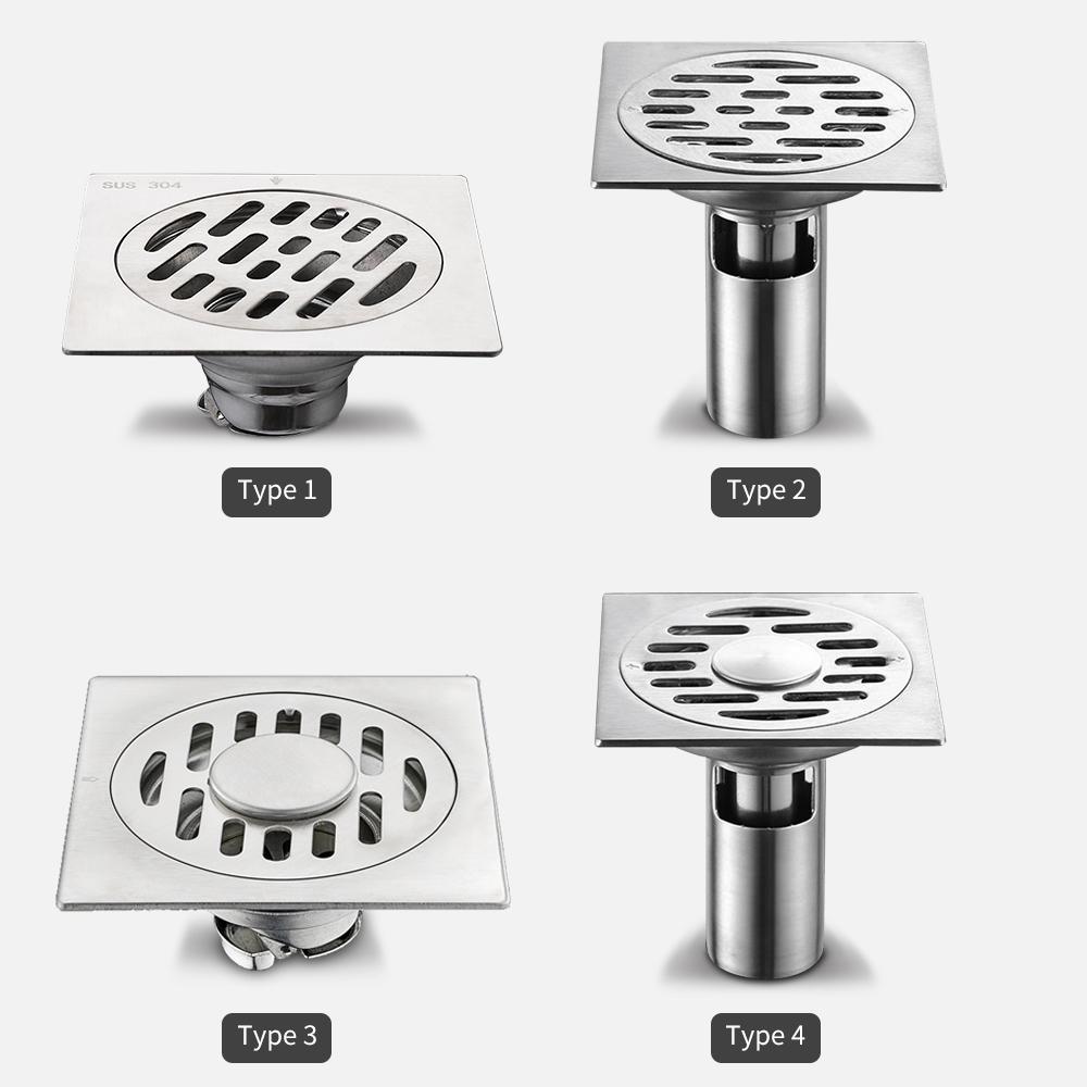 Ống thoát sàn nước sử dụng vật liệu inox 304 cao cấp, có lỗ thoát lớn, thiết kế ngăn chặn hiệu quả cặn bẩn chảy xuống cống.