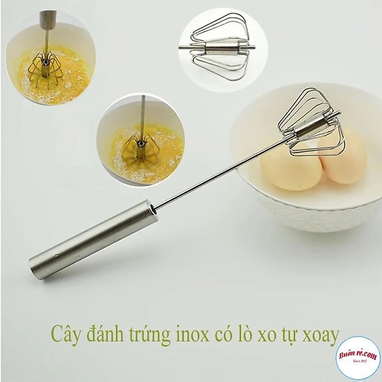 Cây Đánh Trứng Inox NHẤN XOAY TỰ ĐỘNG Chính Hãng TOKDODO