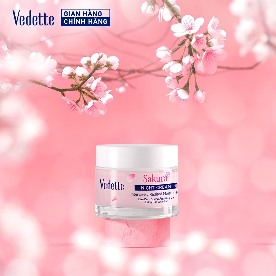 Hàng mới - Kem đêm Dưỡng Ẩm Sáng Da Vedette Hương Hoa anh đào 50ml
