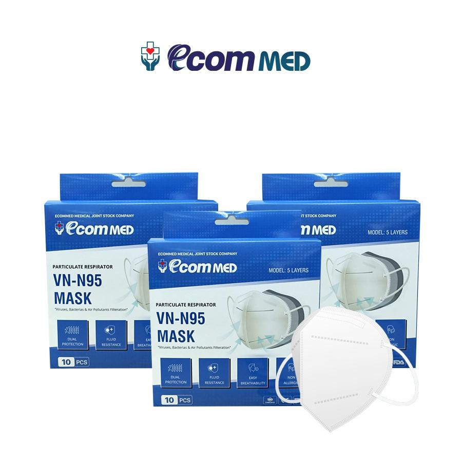 Khẩu Trang N95 EcomMed Combo 3 Hộp