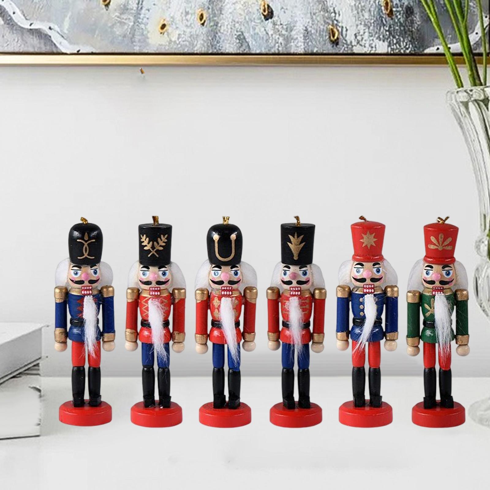 6Pcs Nutcracker Figures Decor Figures Nutcracker Soldier for Home Decor