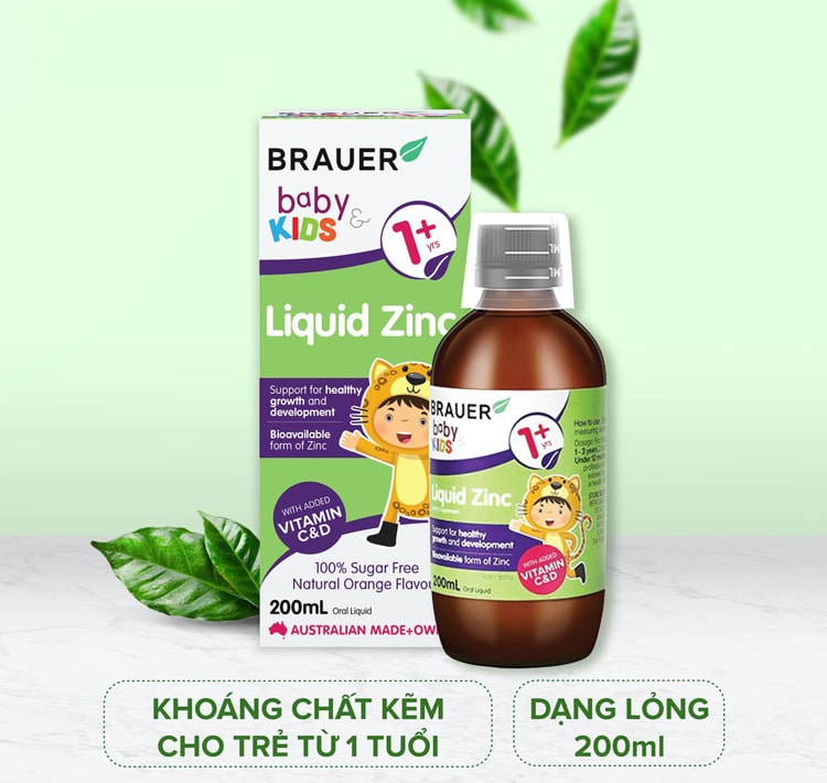 Brauer Baby & Kids Liquid Zinc bổ sung kẽm tăng cường đề kháng (200ml)