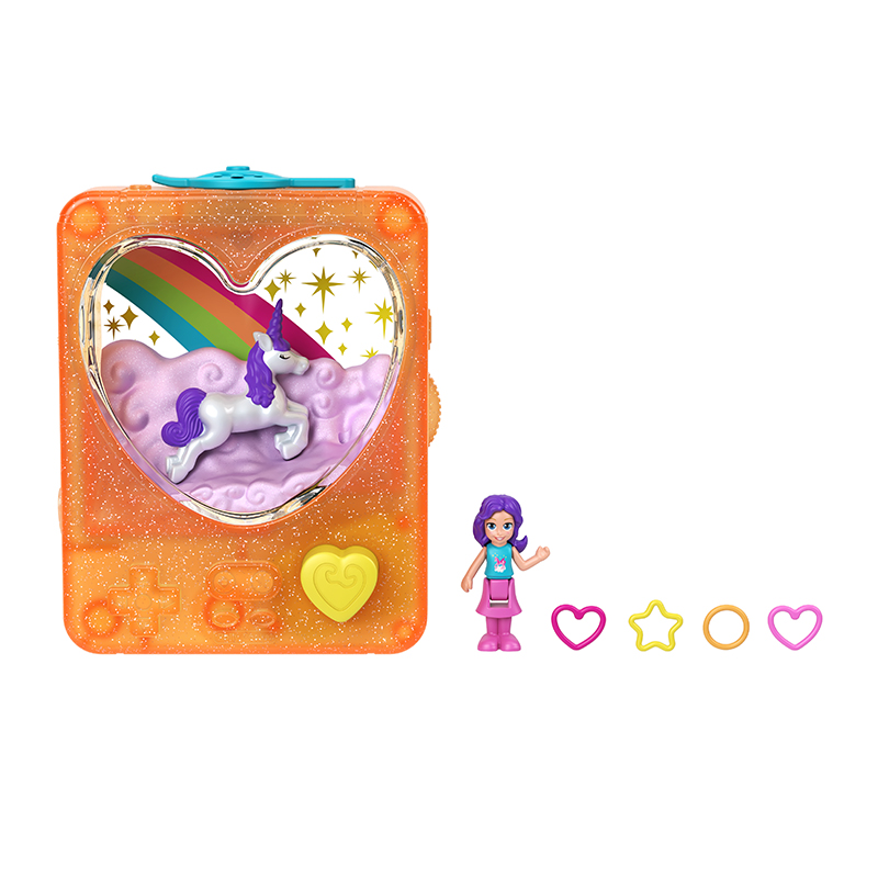 Đồ Chơi Búp Bê POLLY POCKET Pp Trò Chơi Bắn Vòng Nước Cam - Unicorn GWF52/GWF48