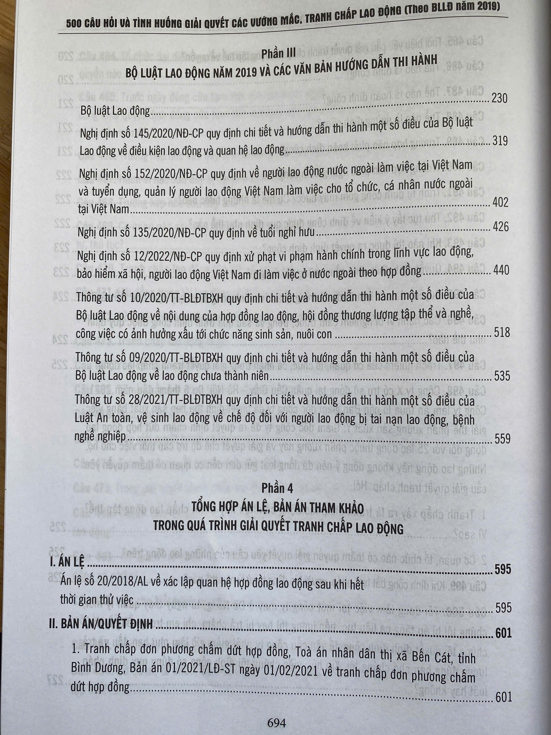 500 Câu hỏi Và Tình Huống Giải Các Vướng Mắc Tranh Chấp Lao Động Theo Bộ Luật lao Động Năm 2019