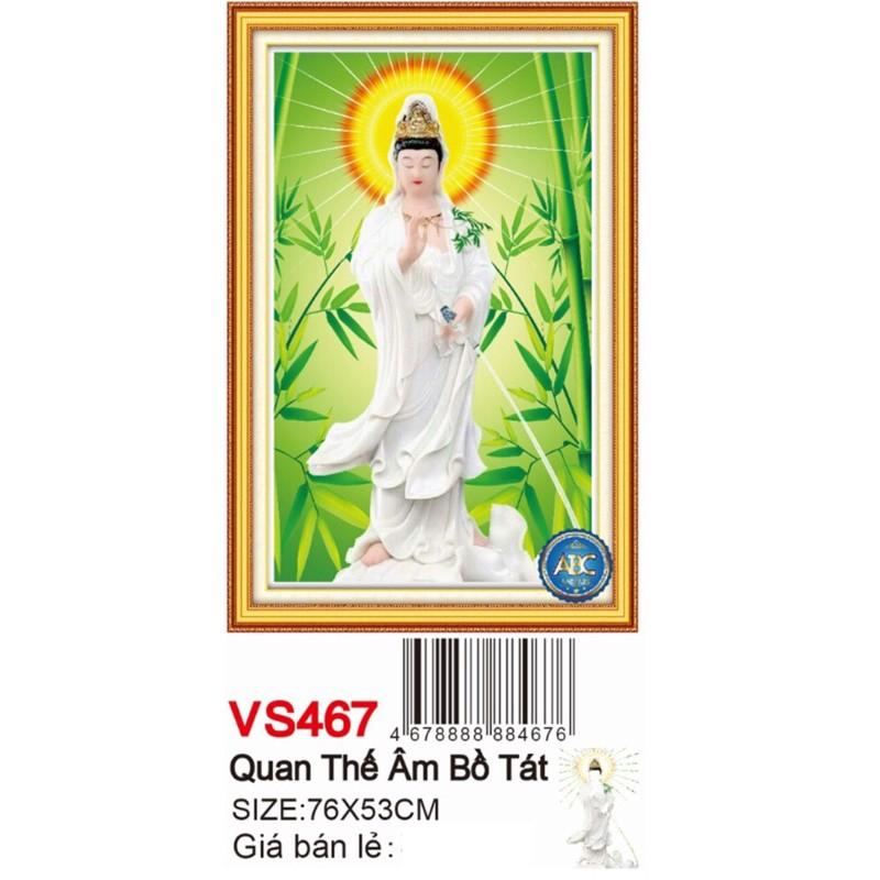 Tranh đính đá Phật Quan Âm Bồ Tát VS467 (76x53) chưa đính