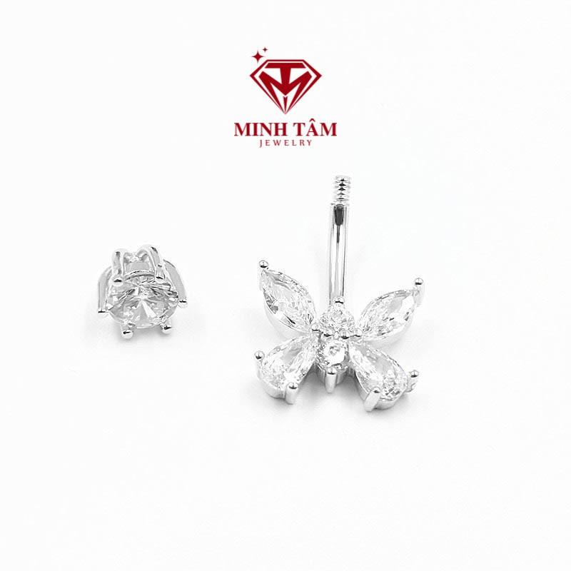 Khuyên đeo rốn bạc 925 cao cấp,Khuyên rốn bạc hồ điệp xinh đẹp-Minh Tâm Jewelry