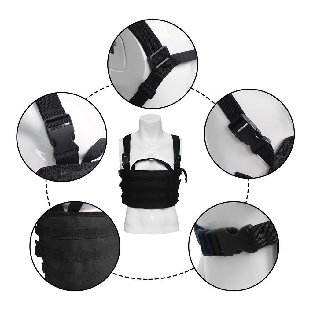 Vest Chest Bag Pouch 600D Oxford Cloth for Fishing Hiking Black