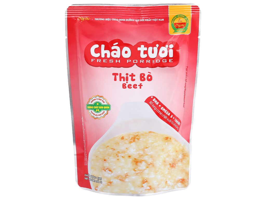 Cháo tươi thịt bò Cây Thị gói 260g