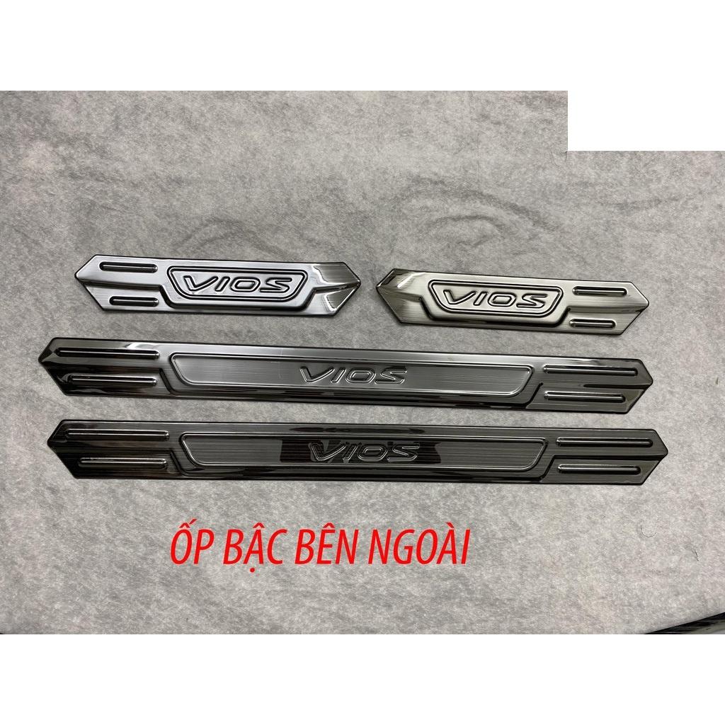 Ốp bậc cửa , nẹp bước chân Toyota Vios 2019-2022 cao cấp -mẫu Titan 8 chi tiết