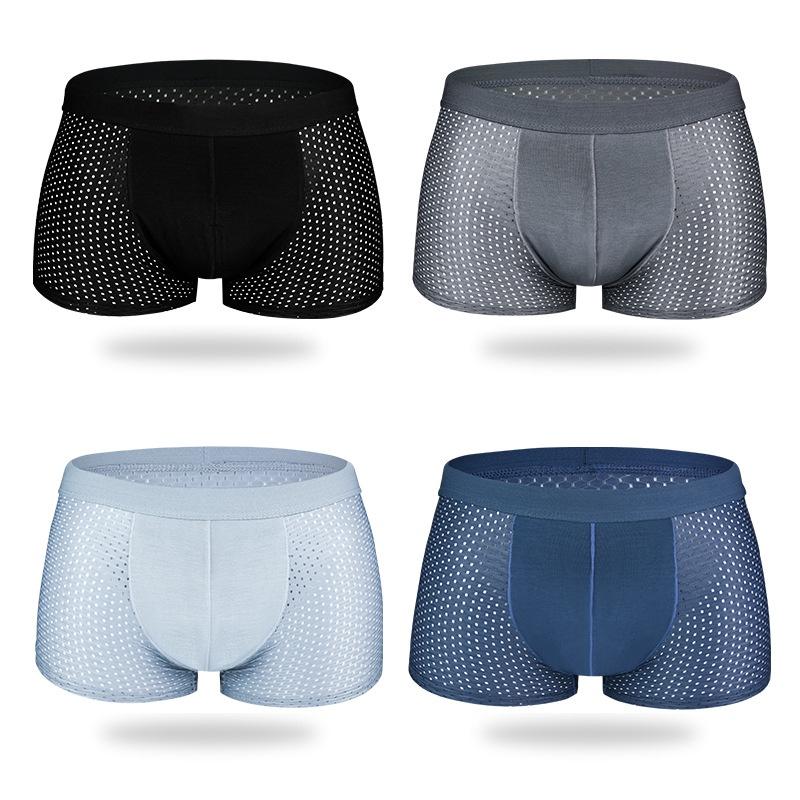 Hộp 4 quần sịp đùi Boxer thông hơi cao cấp cho nam QN06