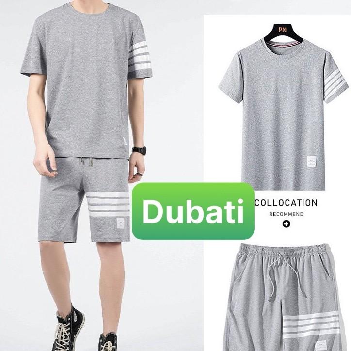 BỘ THỂ THAO NAM, ĐỒ BỘ THỂ THAO CAO CẤP PHỐI SỌC, 3 SỌC CHẤT THUN CO GIÃN - DUBATI FASHION