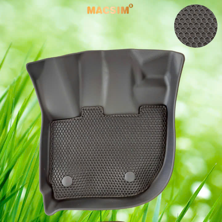 Thảm ô tô(sd1)2 lớp dạng lưới lục giác màu đen cho xe Honda City 2015-nay-bề mặt cao su siêu sạch