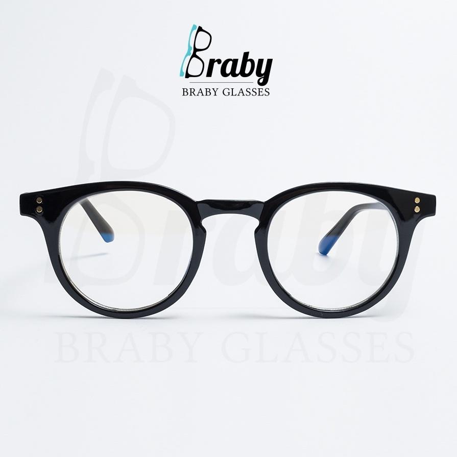 Gọng kính cận nam nữ mắt tròn chữ V Braby chất liệu nhựa cao cấp phụ kiện thời trang sành điệu phù hợp mọi khuôn mặtMK27