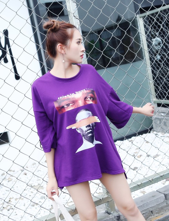 Áo thun oversize thinkin about you Mã: AX3224 - TÍM
