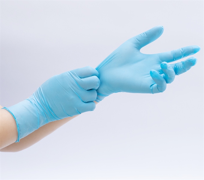 Găng tay Y tế Nitrile Xanh Vglove TA 4.0g