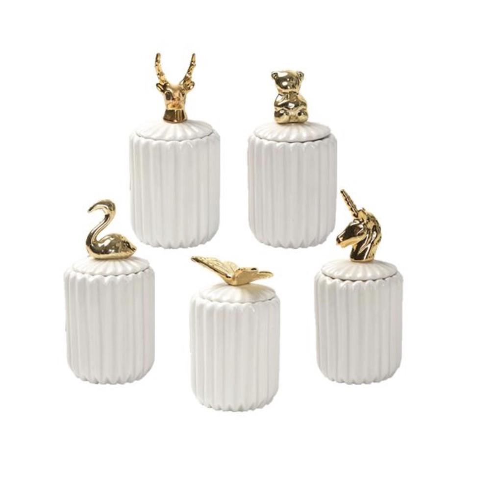 Lọ đựng bông tăm phong cách hoàng gia trang trí nhà cửa đẹp mắt Golden Porcelain