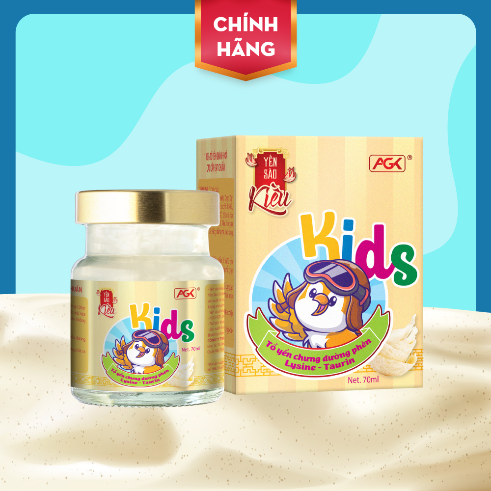 Yến Kiều Kids - Yến sào chưng sẵn cho trẻ nhỏ - Thành phần yến 30% -  Hỗ trợ tốt cho hệ tiêu hóa, tăng cường hấp thu - Hũ 70ml