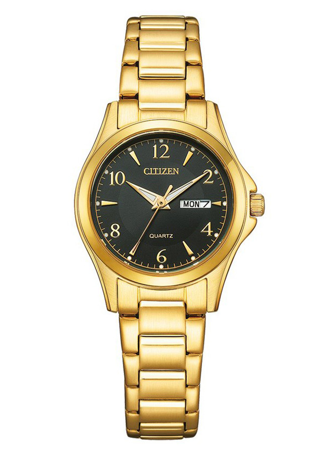 Đồng Hồ Nữ Citizen Pin-Quartz Dây Thép Không Gỉ EQ0612-58E - Mặt Đen (27.5mm)