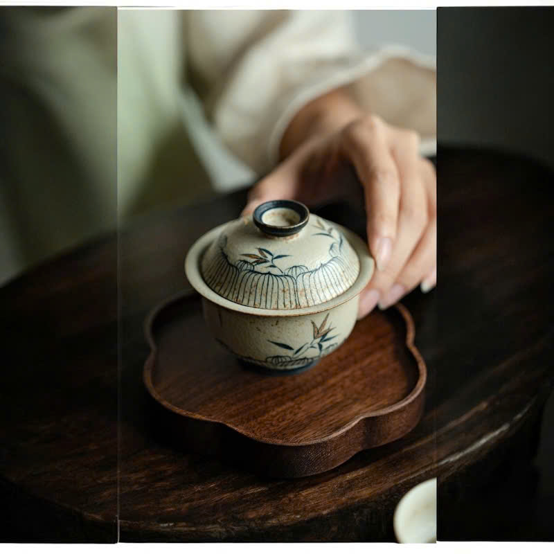 CHÉN KHẢI TRÚC LÂM VẼ VÀNG - HỌA TIẾT VẼ TAY - DUNG TÍCH 100ML - VIỆT LONG TRÀ