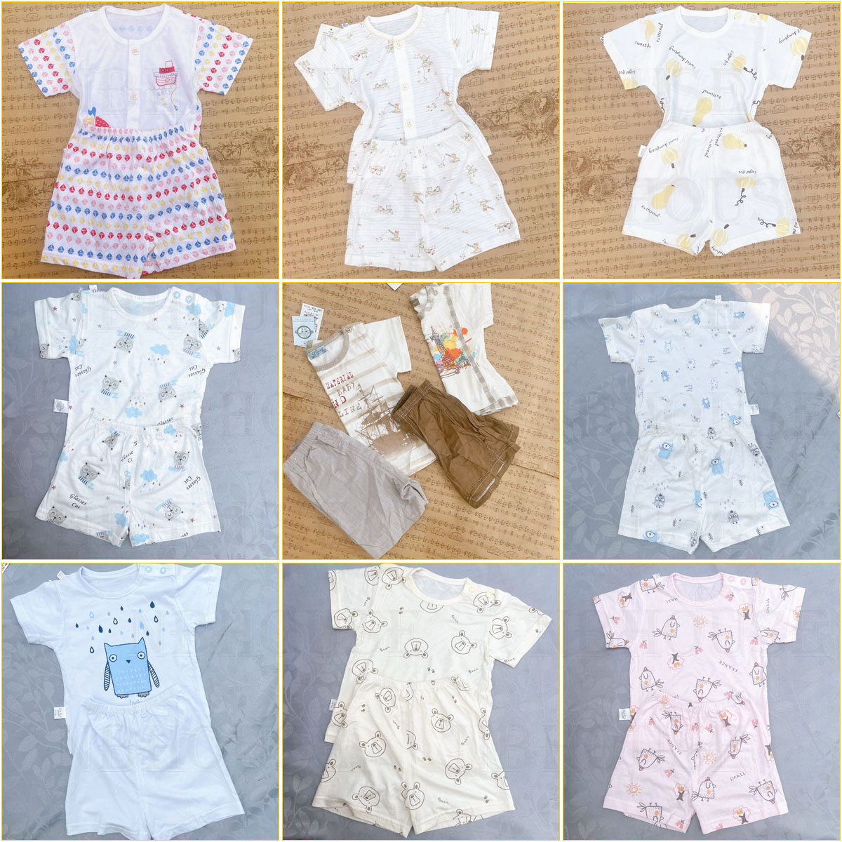 Set 3 Bộ Đồ Sơ Sinh Cotton Khác Mẫu Cho Bé Trai Và Bé Gái