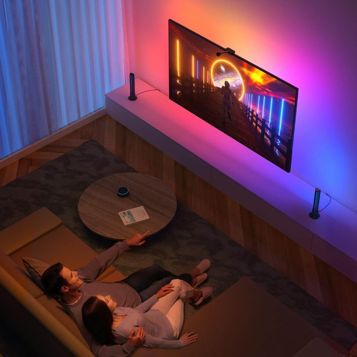 Bộ đèn LED trang trí TV Govee DreamView T1 Pro TV Backlight H605B | Kèm camera cảm biến màu thông minh | ánh sáng RGBIC