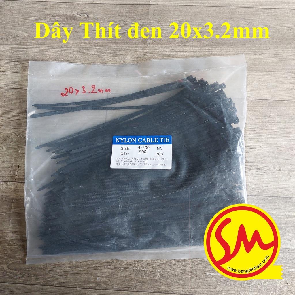 DÂY THÍT ĐEN, DÂY LẠT NHỰA tiện lợi bản 20cm x 3.2mm