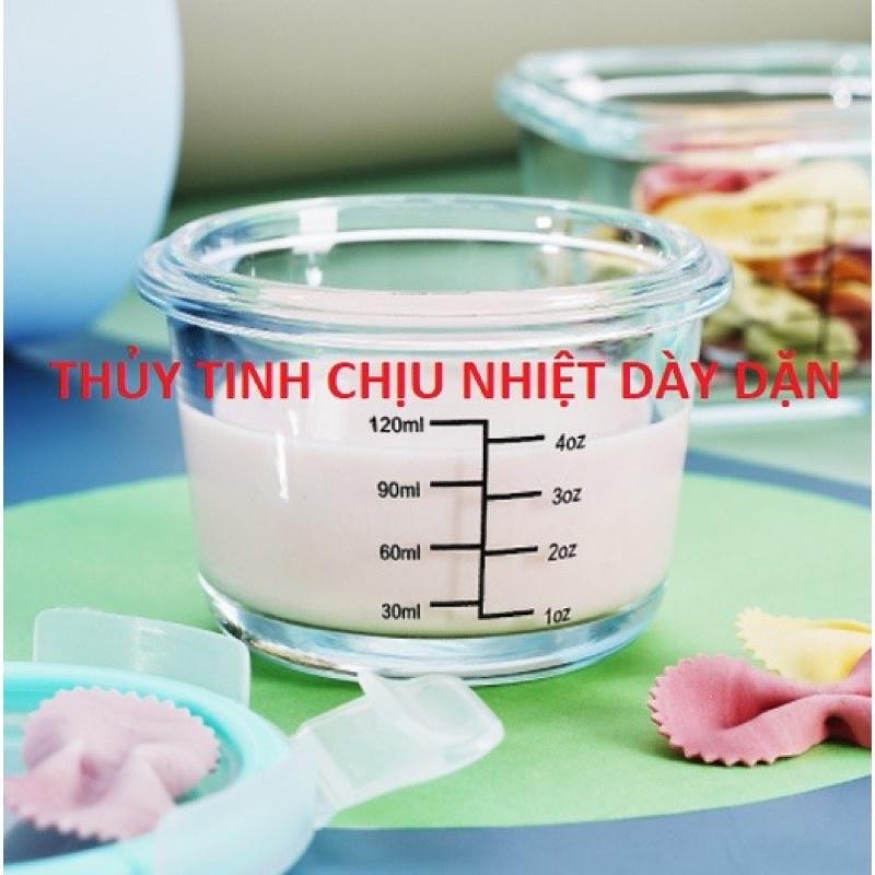 Hộp Trữ Thức Ăn, Cốc Nấu Cháo Thuỷ Tinh Cao Cấp Chịu Nhiệt An Toàn