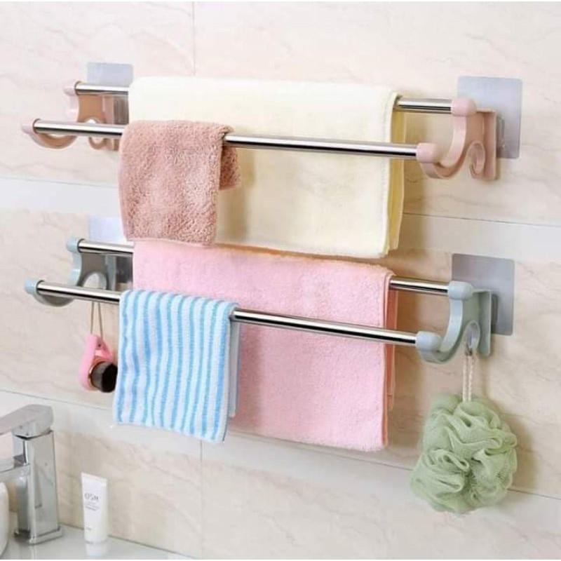 Kệ vắt khăn 2 thanh inox loại dài 55cm