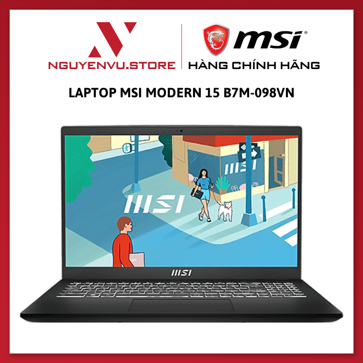 Laptop MSI Modern 15 B7M-098VN (R7-7730U | 8GB | 512GB | AMD Radeon Graphics | 15.6' FHD | Win 11) - Hàng Chính Hãng