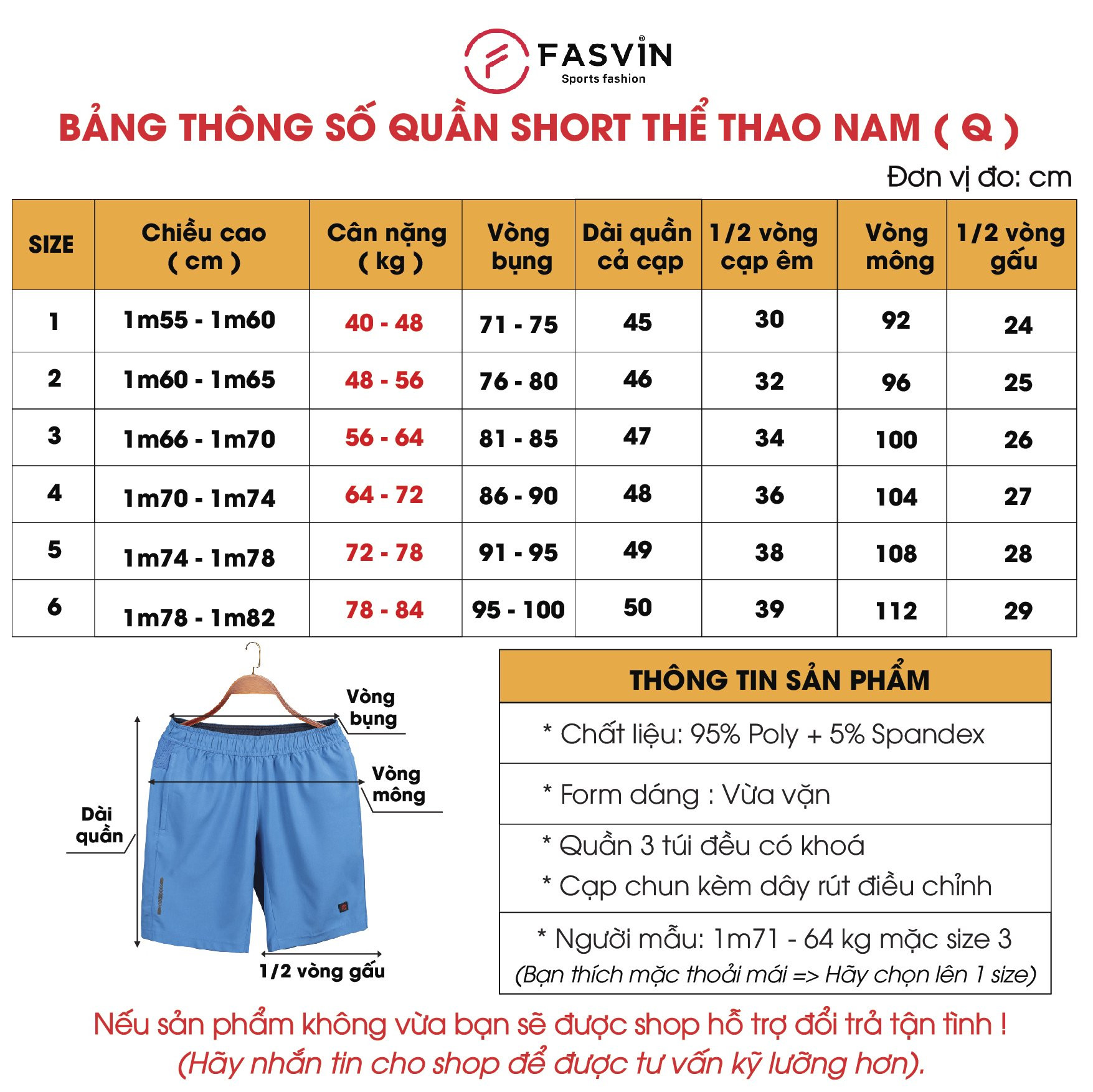 Quần đùi nam Fasvin Q21461.HN vải gió chun co giãn mềm mại thoải mái vận động