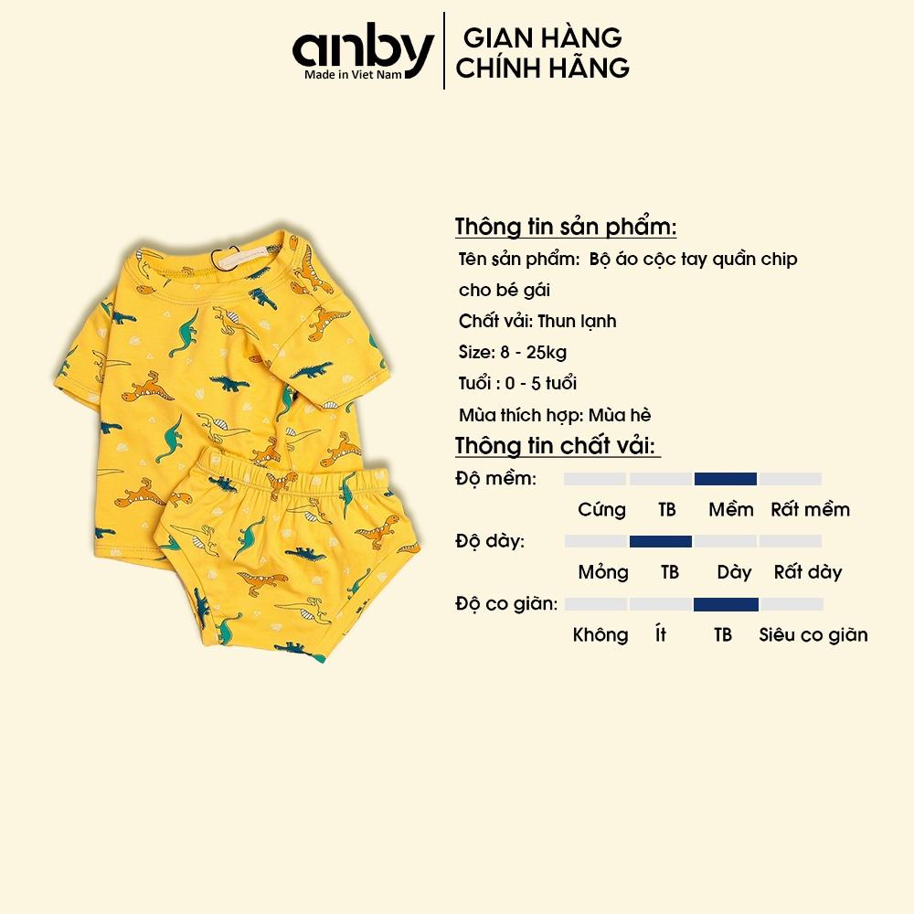 Bộ áo cộc tay quần chip cho bé gái bé trai ANBY họa tiết dễ thương thích hợp trẻ em từ 0-5 tuổi