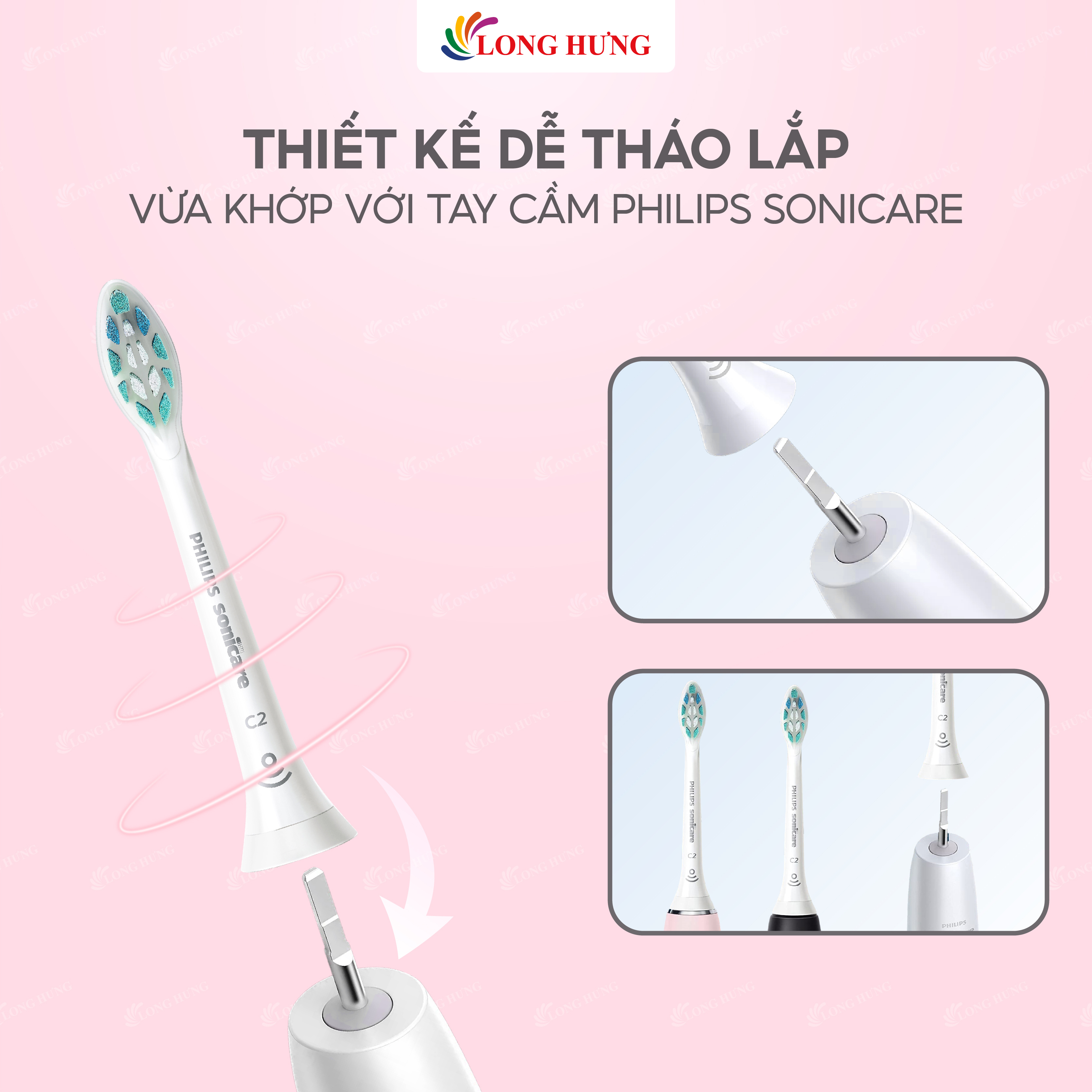 Đầu bàn chải điện Philips Sonicare C2 Optimal Plaque Defence HX902 - Hàng chính hãng