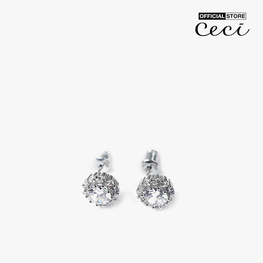 CECI - Khuyên tai nữ đính đá hình tròn cổ điển CC1-06000070