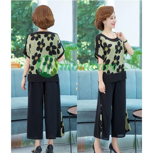 Set Bộ đồ trung niên nữ dự tiệc sang trọng B31 - Bộ mặc nhà cao cấp trung tuổi - Quần áo kiểu thời trang cho mẹ Bigsize