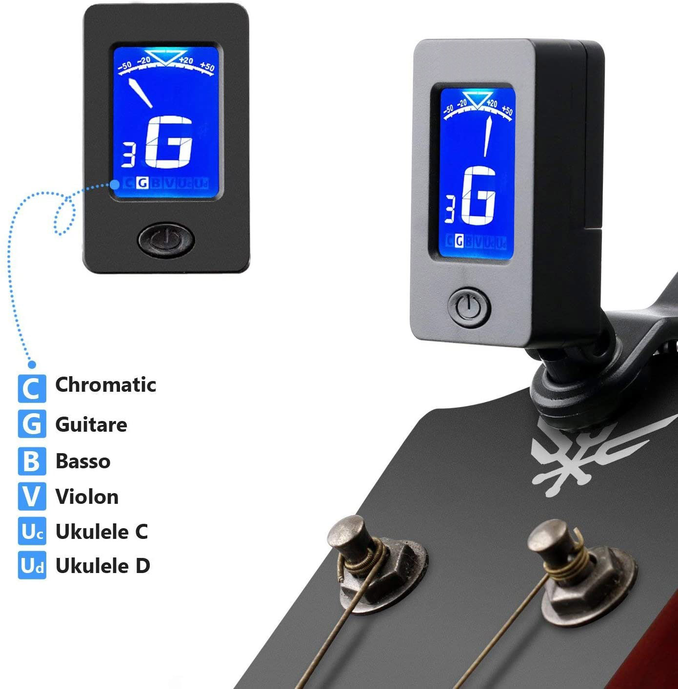 Máy Chỉnh Dây Đàn Dùng Cho Guitar, Bass, Violin, Ukulele TUNER