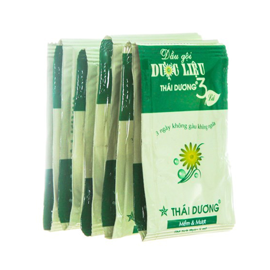 Dây 10 Gói Dầu Gội Dược Liệu Thái Dương 3 Hương Lá (5ml/Gói)